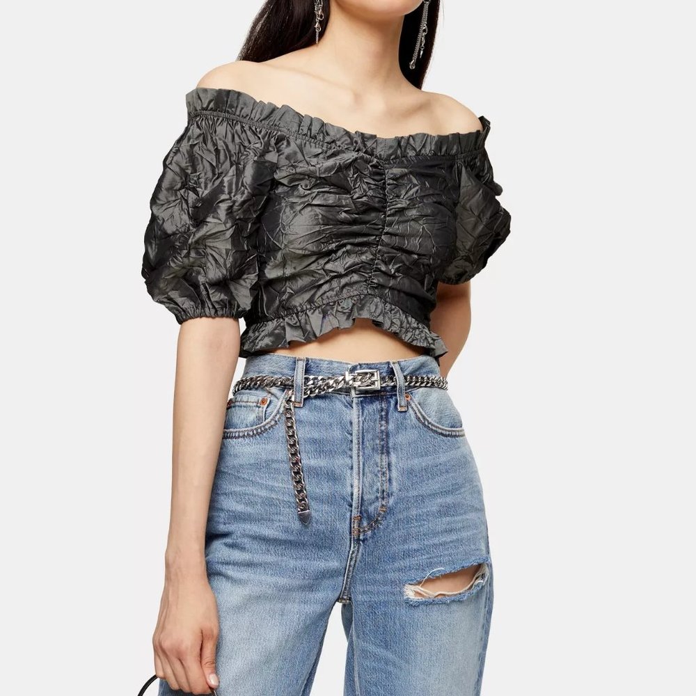 Crushed Satin Prairie Blouse